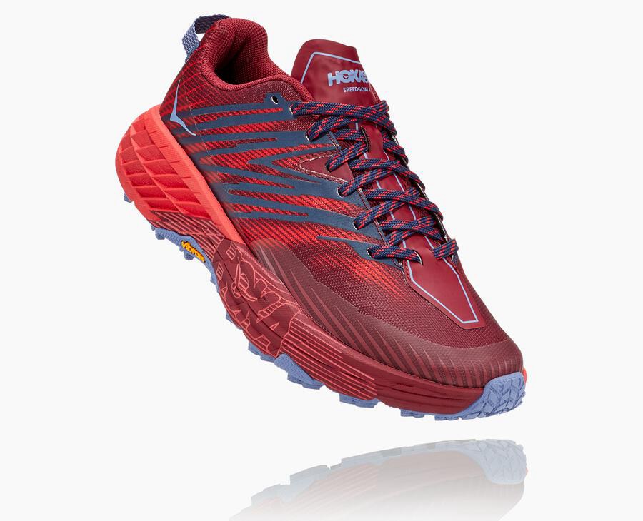 Hoka One One Trainers Womens Red - Speedgoat 4 - 05813GEVR